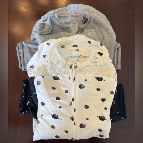 NWOT size Medium Happiest Baby Sleep Sacks - ivory planet and gray stars - Picture 1 of 4